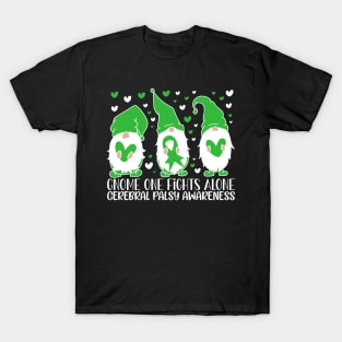 Cerebral Palsy Awareness Gnome One Fights Alone T-Shirt